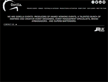 Tablet Screenshot of gorilla-events.co.uk